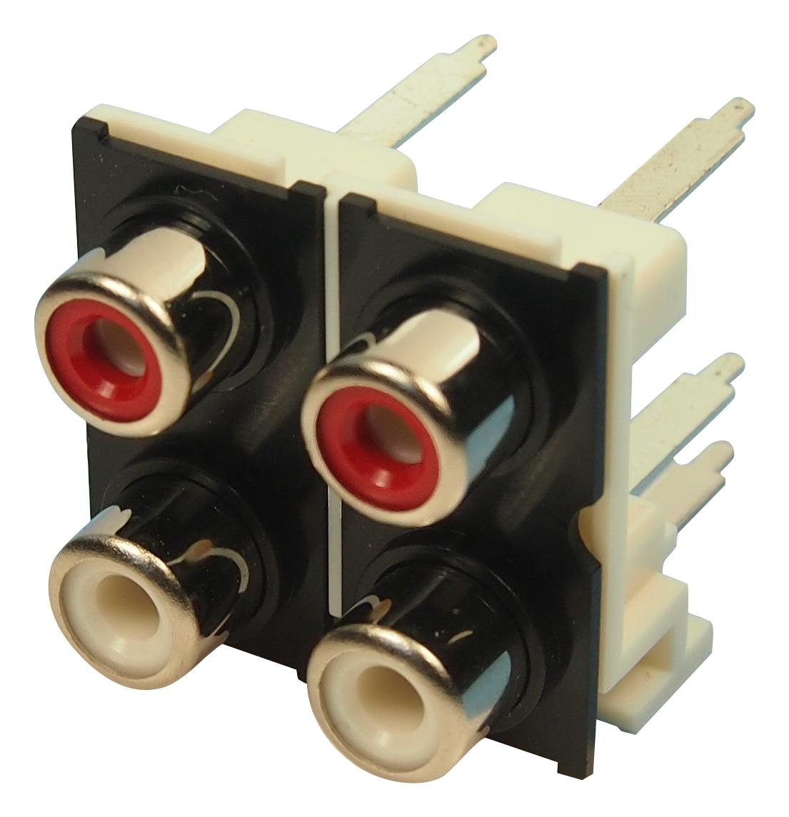 FC684056 RCA CONNECTOR, QUAD JACK, 8.3MM, RED/WHT CLIFF ELECTRONIC COMPONENTS