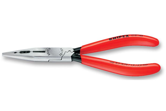 13 01 160 PLIER, LONG NOSE, CUT/CRIMP 160MM KNIPEX