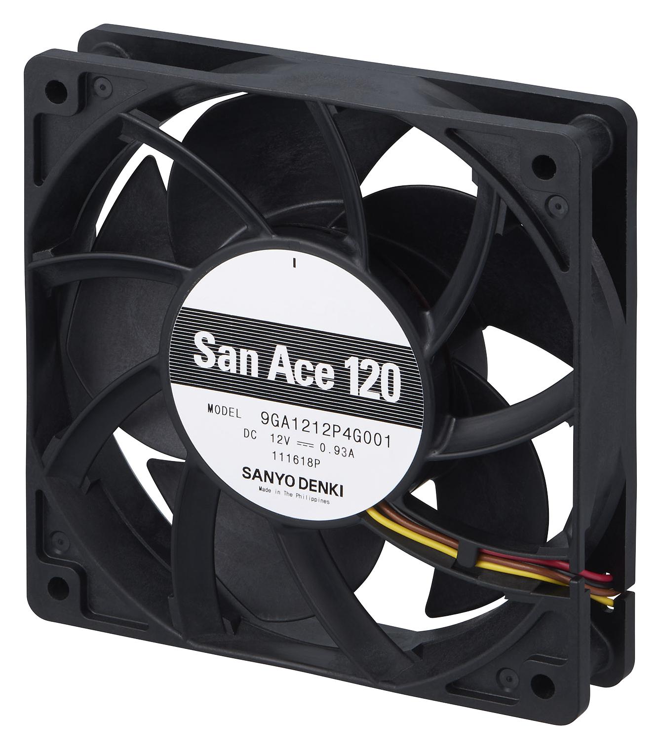 9GA1224P4G001 AXIAL FAN, 120MM, 24VDC, 134CFM, 57DBA SANYO DENKI