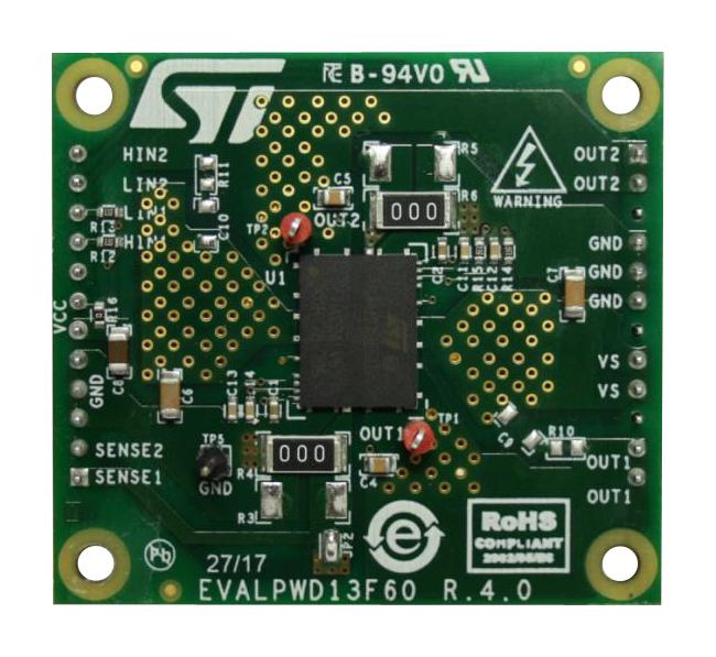 EVALPWD13F60 EVAL BOARD, HALF BRIDGE DRIVER STMICROELECTRONICS