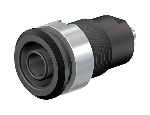 49.7049-21 BANANA JACK, 4MM, 24A, SOLDER, BLK, PK2 STAUBLI