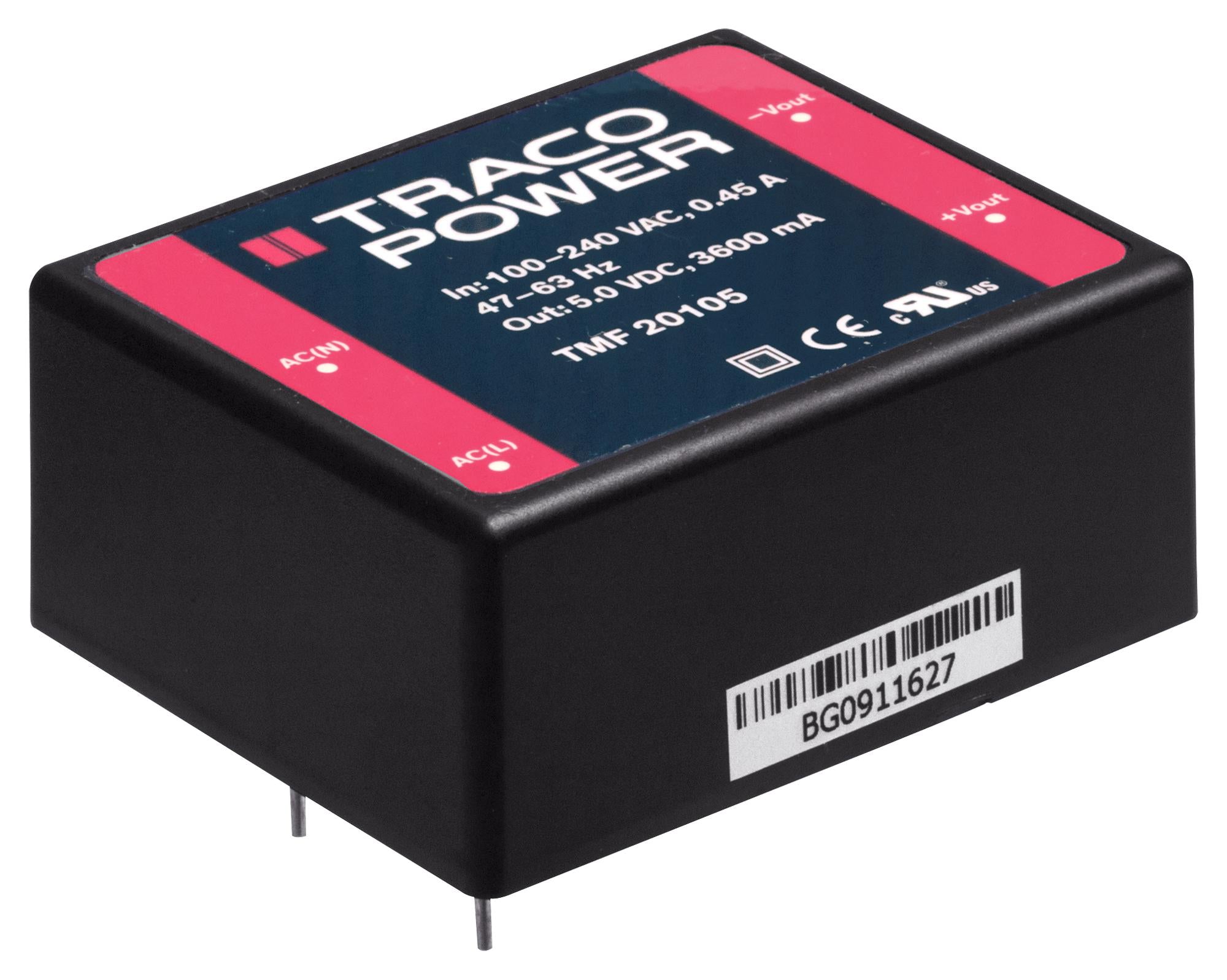 TMF 20115 POWER SUPPLY, AC-DC, 15V, 1.333A TRACO POWER