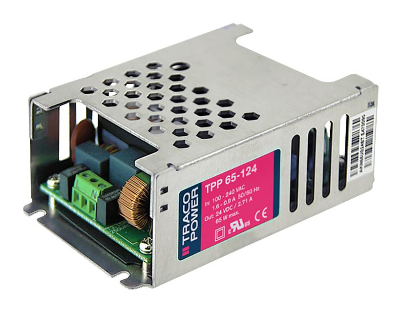 TPP 65-124 POWER SUPPLY, MEDICAL, AC-DC, 24V, 2.71A TRACO POWER