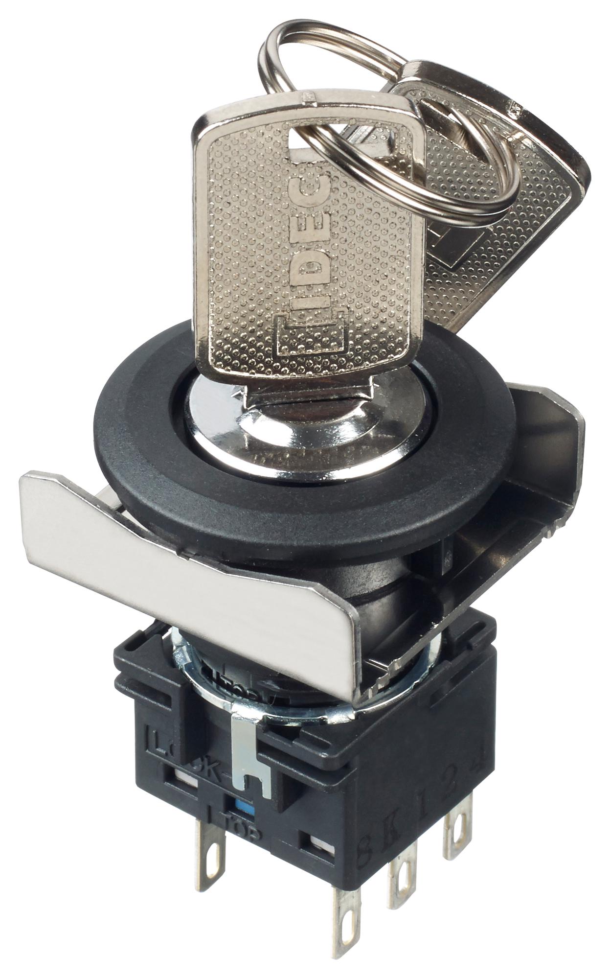 LBW6K-2ST6B KEYLOCK SWITCH, DPDT, 2 POS, 5A, 250VAC IDEC