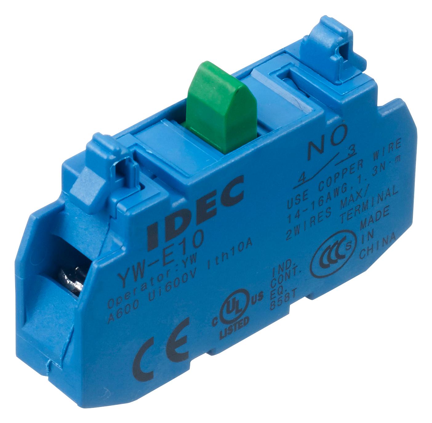 YW-E10 CONTACT BLOCK, 1NO, SCREW IDEC
