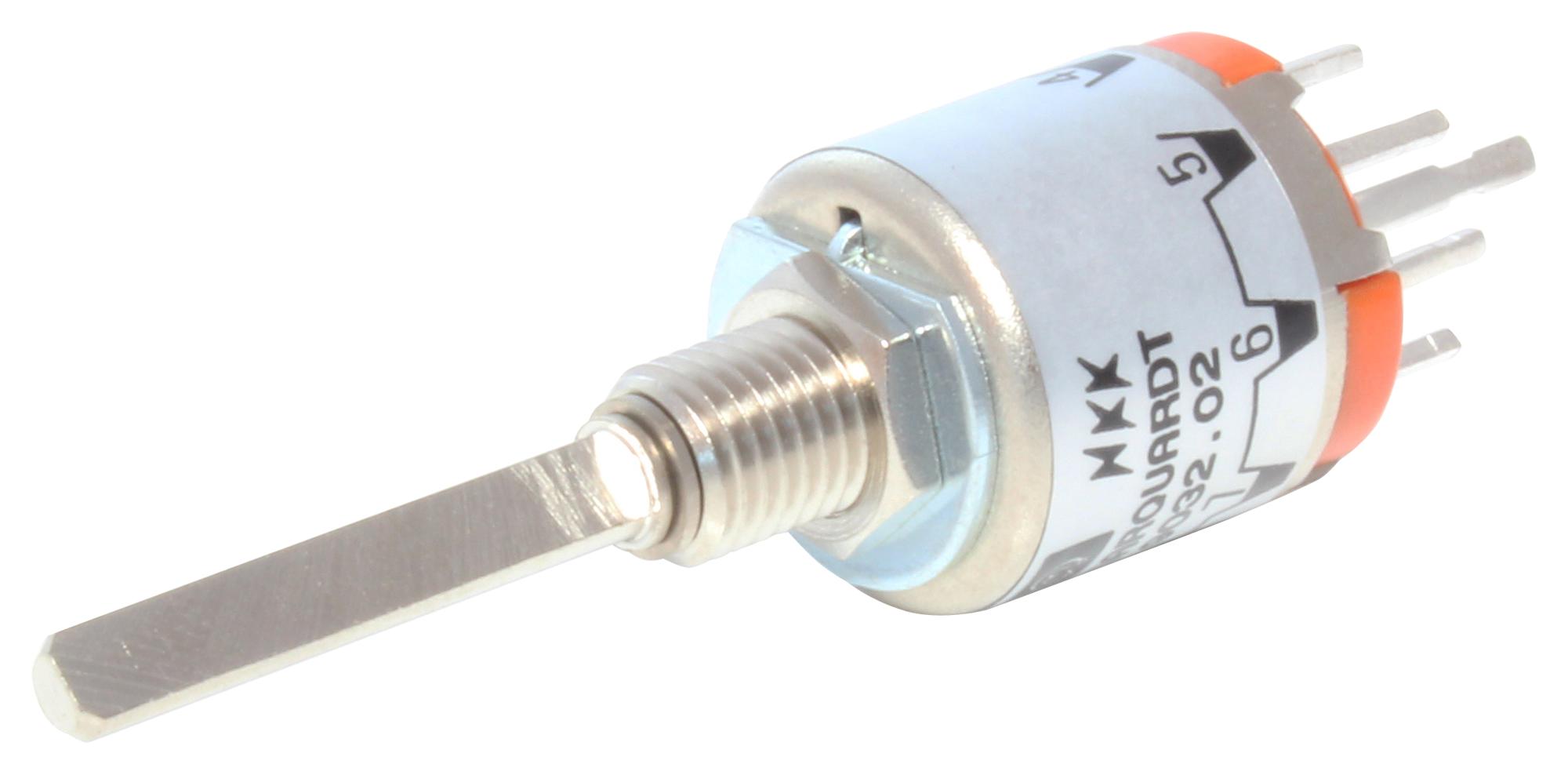 09032.0200-00 ROTARY SWITCH, 1 POLE, 5A, 48V, 45DEG MARQUARDT