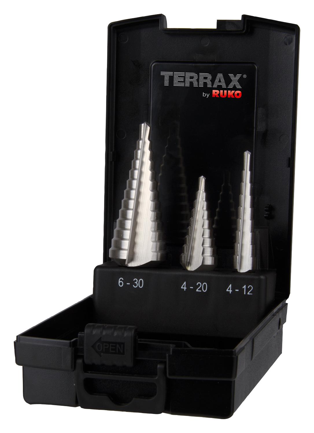 A101126RO STEP DRILL SET, HSS, 3 PCS RUKO