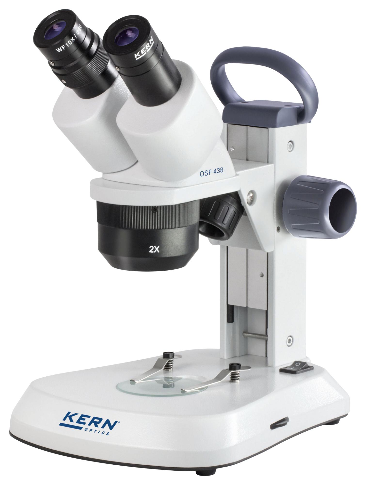 OSF 438 STEREO MICROSCOPE, BINOCULAR, 1X/2X/3X KERN