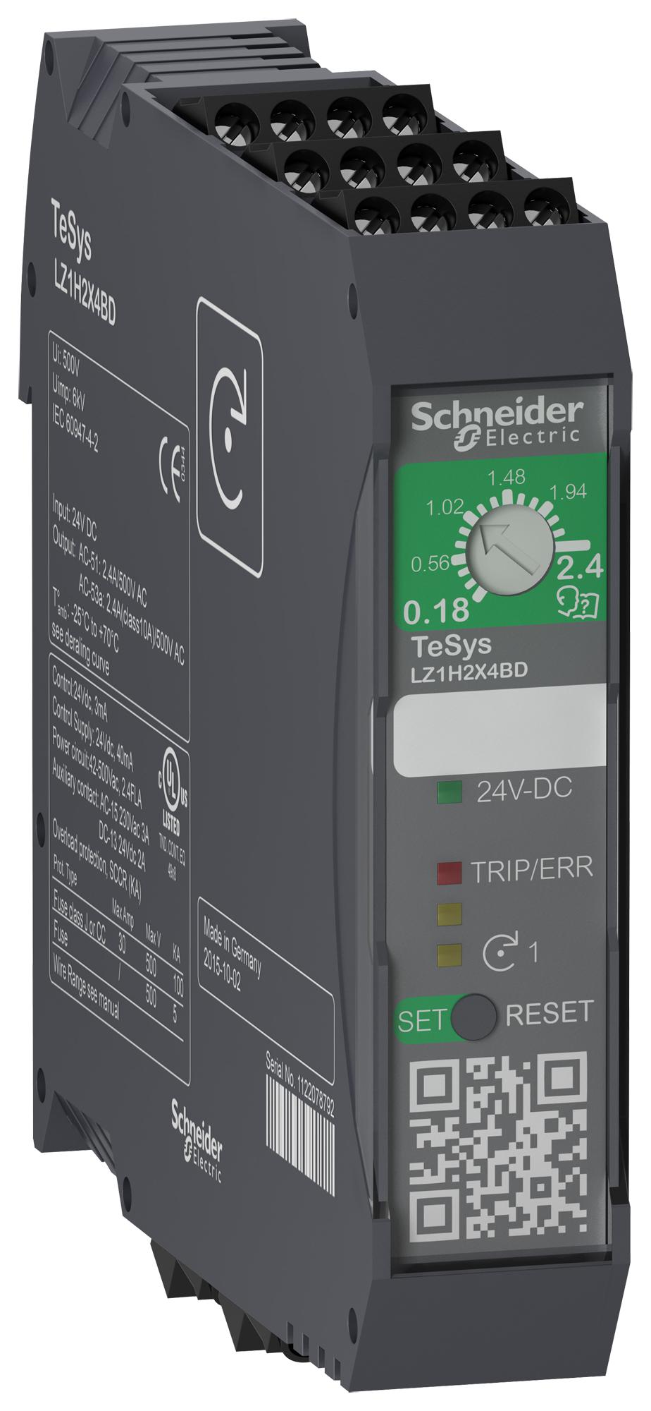 LZ1H2X4BD DOL MOTOR STARTER, 3-PH, 1.1KW, 500VAC SCHNEIDER ELECTRIC