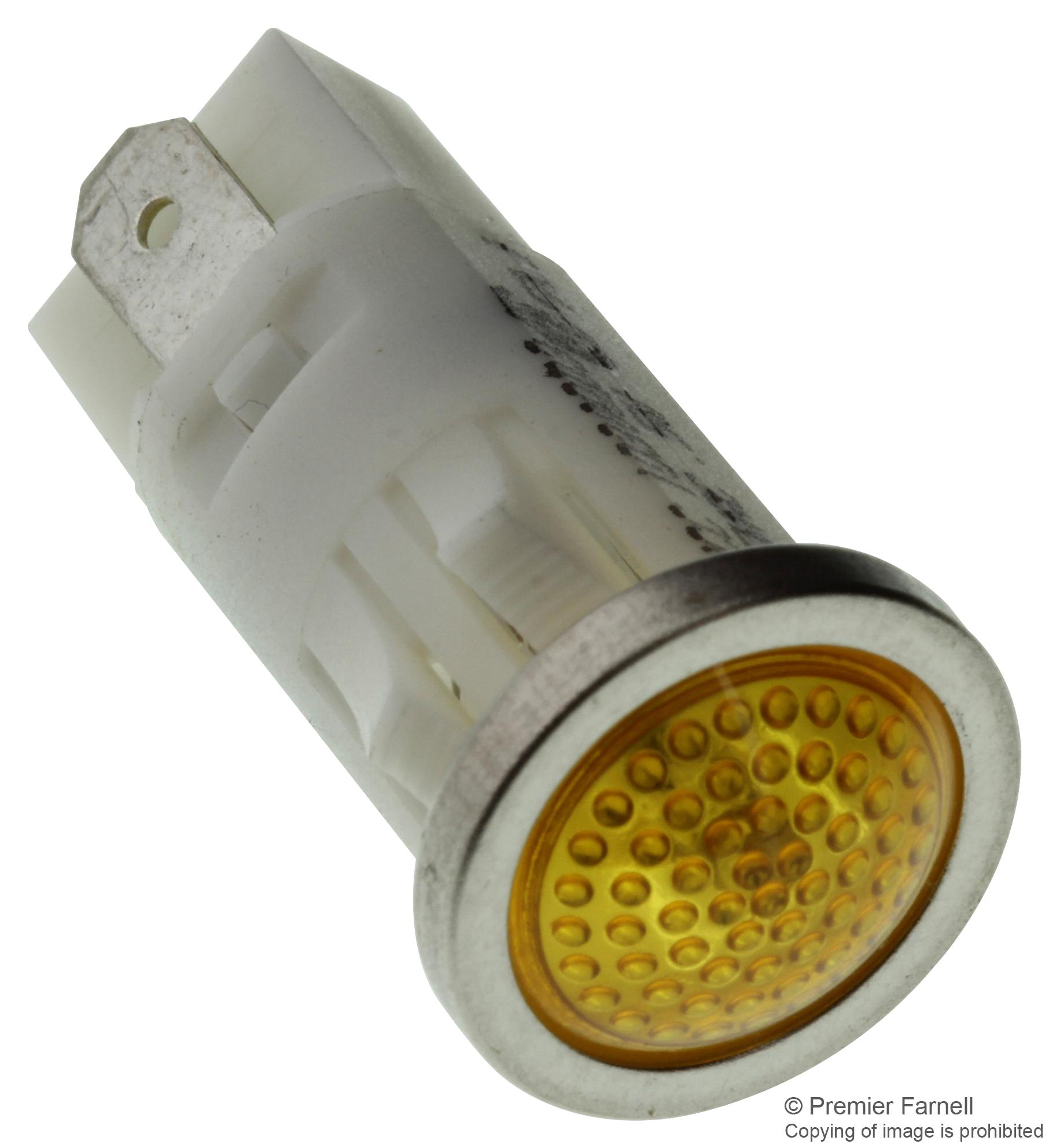 1030QD3 NEON INDICATOR, AMBER, 12.7MM, QC VCC (VISUAL COMMUNICATIONS COMPANY)