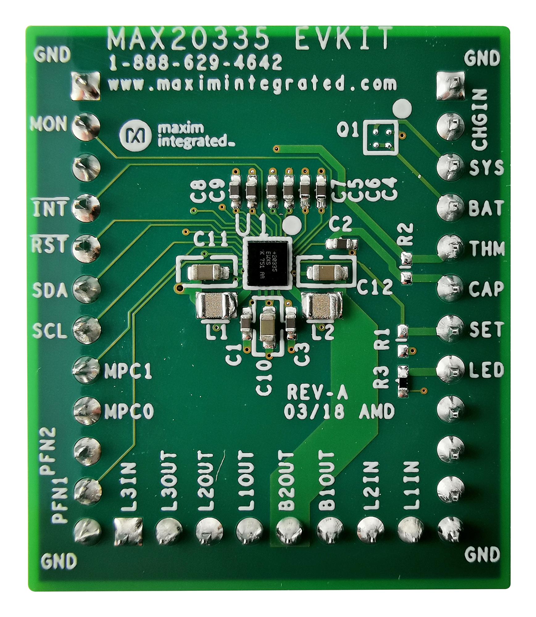 MAX20335EVKIT# EVAL KIT, WEARABLE CHARGE MANAGEMENT MAXIM INTEGRATED / ANALOG DEVICES