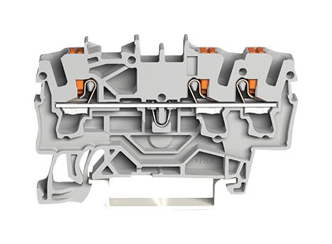 2202-1301 TERMINAL BLOCK, DINRAIL, 3WAYS, 12AWG WAGO