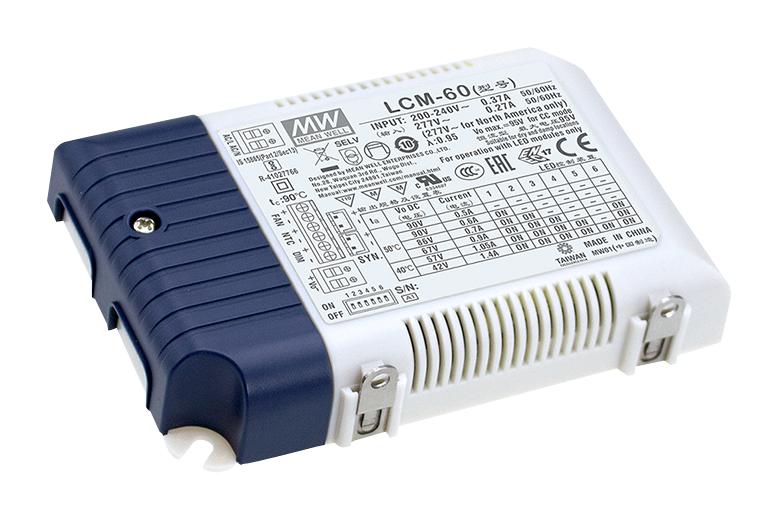 LCM-60DA LED DRIVER PSU, AC-DC, 42V, 1.4A MEAN WELL