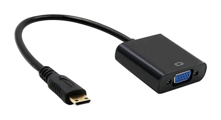 PS000263 AUDIO ADAPTER, MINI HDMI C PLUG-VGA RCPT MULTICOMP PRO