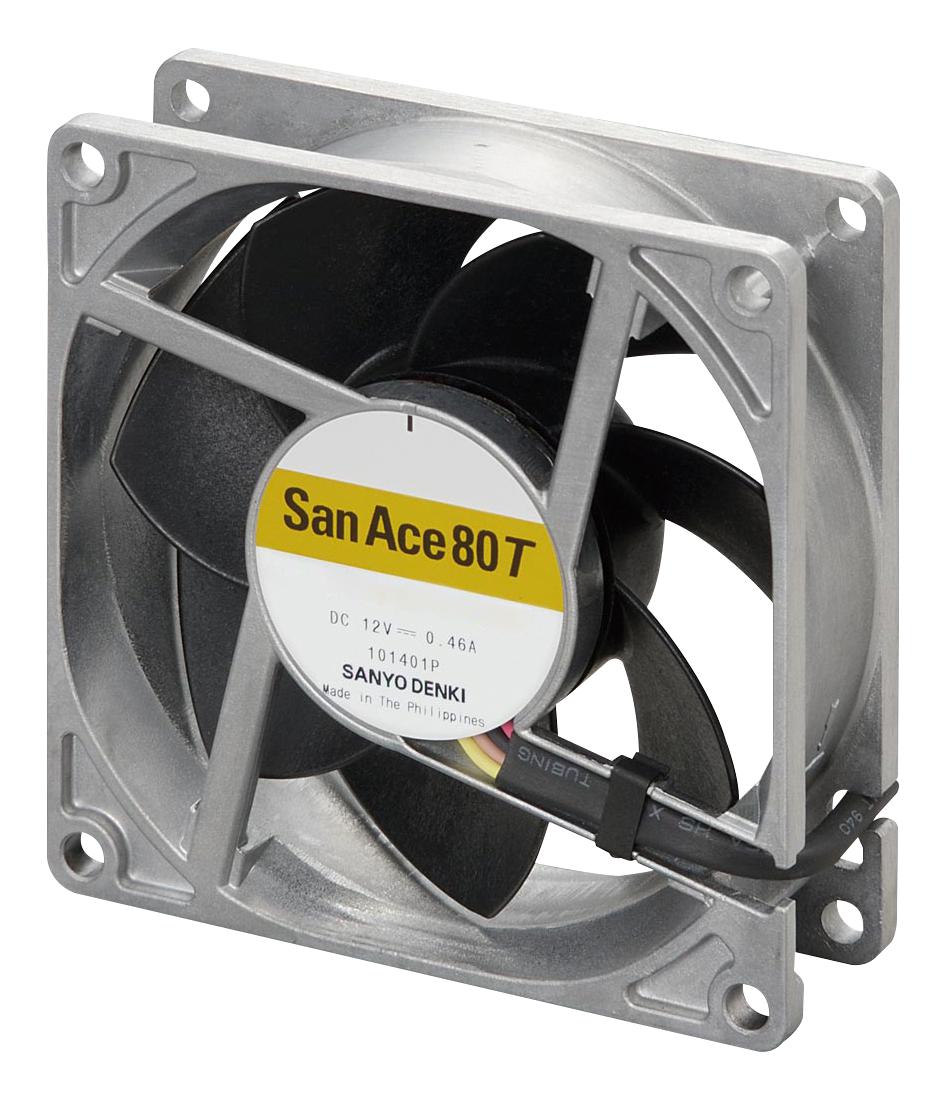 9GT0812P4S001 AXIAL FAN, 80MM, 12VDC, 65.7CFM, 46DBA SANYO DENKI