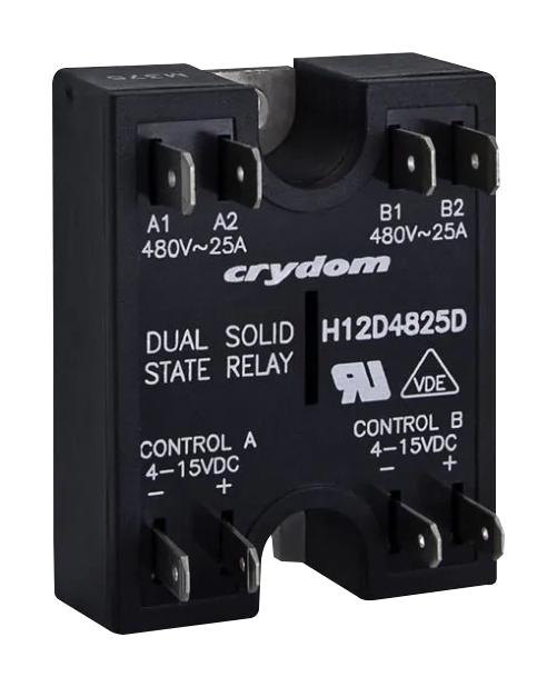 H12D4825D SOLID STATE RELAY, SPST, 25A, 4-15VDC SENSATA/CRYDOM