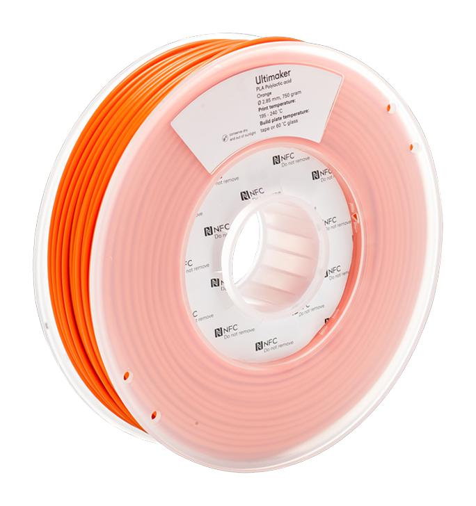 1615 3D PRINTER FILAMENT, PLA, 2.85MM, ORANGE ULTIMAKER