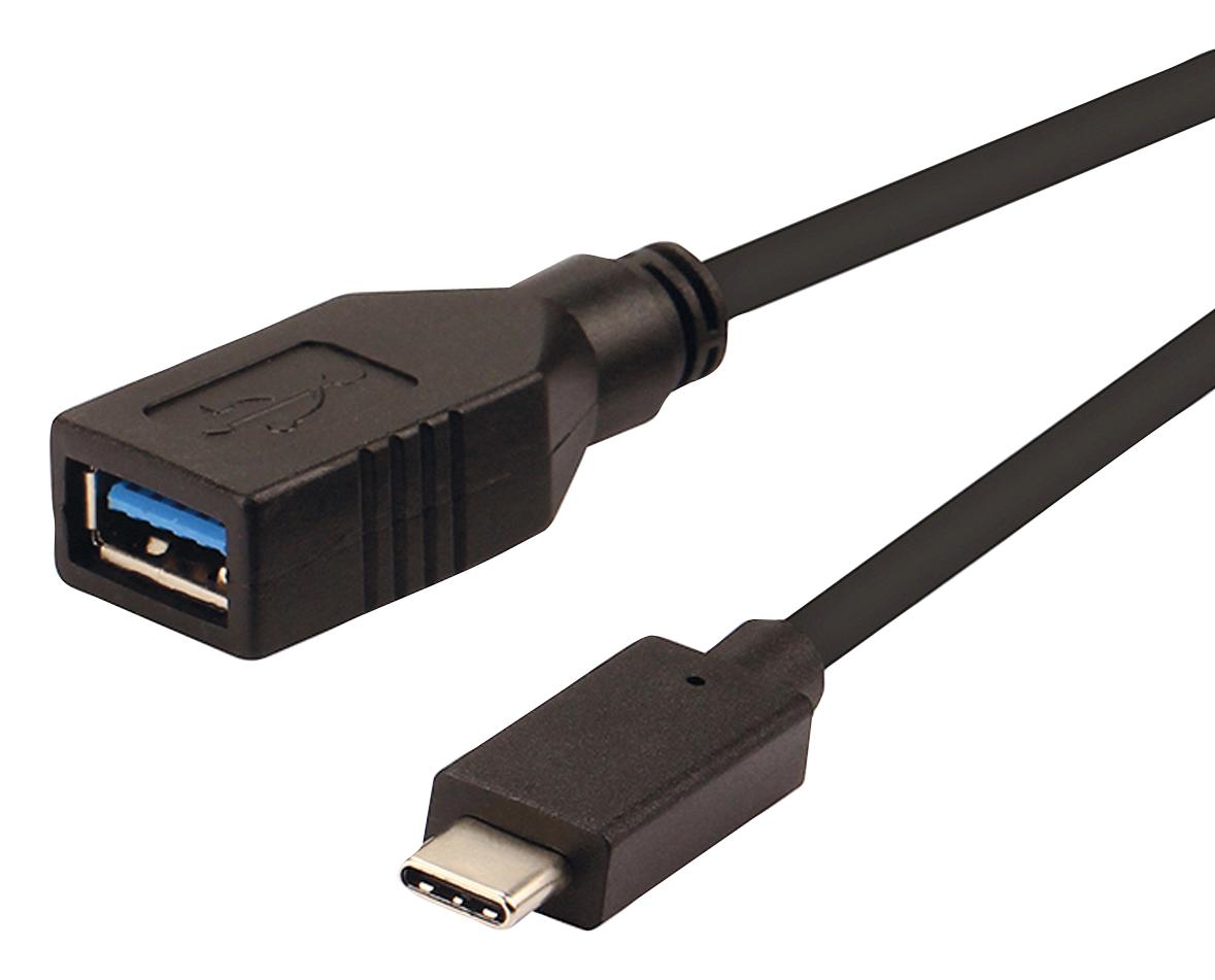 11.02.9030 USB CABLE, 3.1, C PLUG-A RCPT, 150MM ROLINE