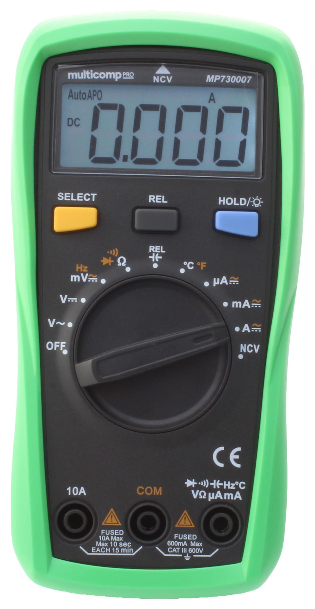 MP730007 DMM, AUTO, 10A, 600V, 6000 COUNT MULTICOMP PRO