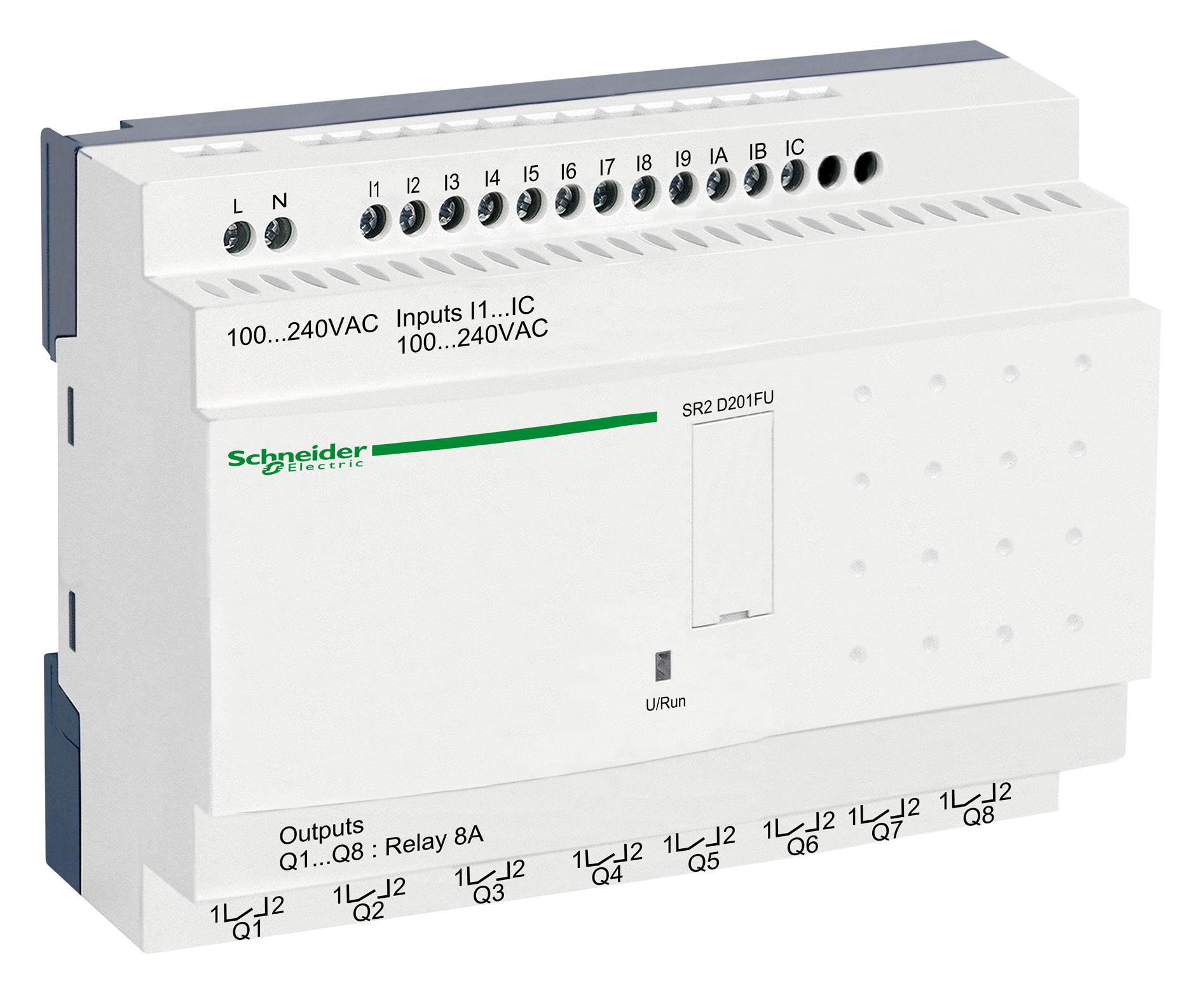 SR2D201FU COMPACT SMART RELAY, 12I/P, 8O/P DIGITAL SCHNEIDER ELECTRIC