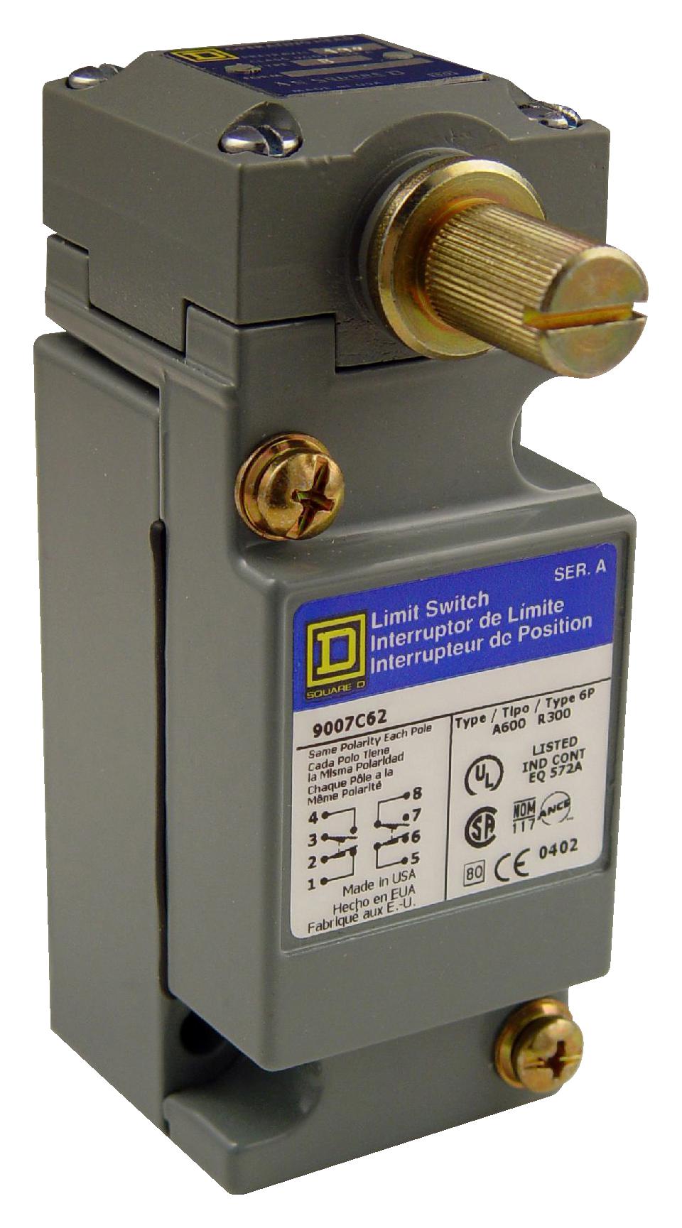 9007C62A2M11 LIMIT SWITCH, DPDT-DB, 6A, 120VAC SCHNEIDER ELECTRIC