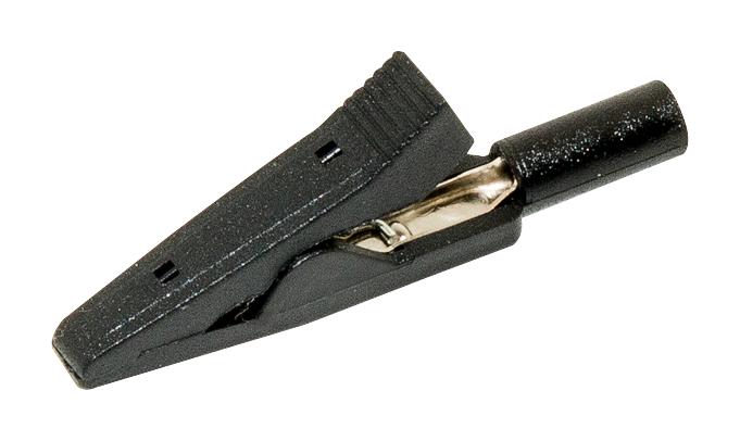 BU-109-0. MINI ALLIGATOR CLIP, 5.56MM, BLACK, 10A MUELLER ELECTRIC