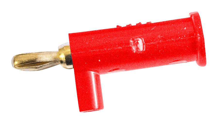 BU-P2945-2. CONN, BANANA, PLUG, 5A, SCREW, RED MUELLER ELECTRIC