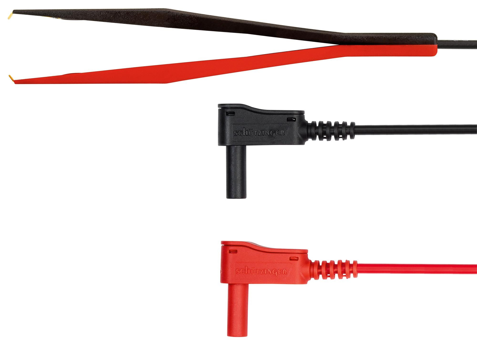 KWML 8452 / PZ / 0.75 / 100 TEST LEAD, R/A BANANA PLUG-TWEEZER, 1M SCHUTZINGER