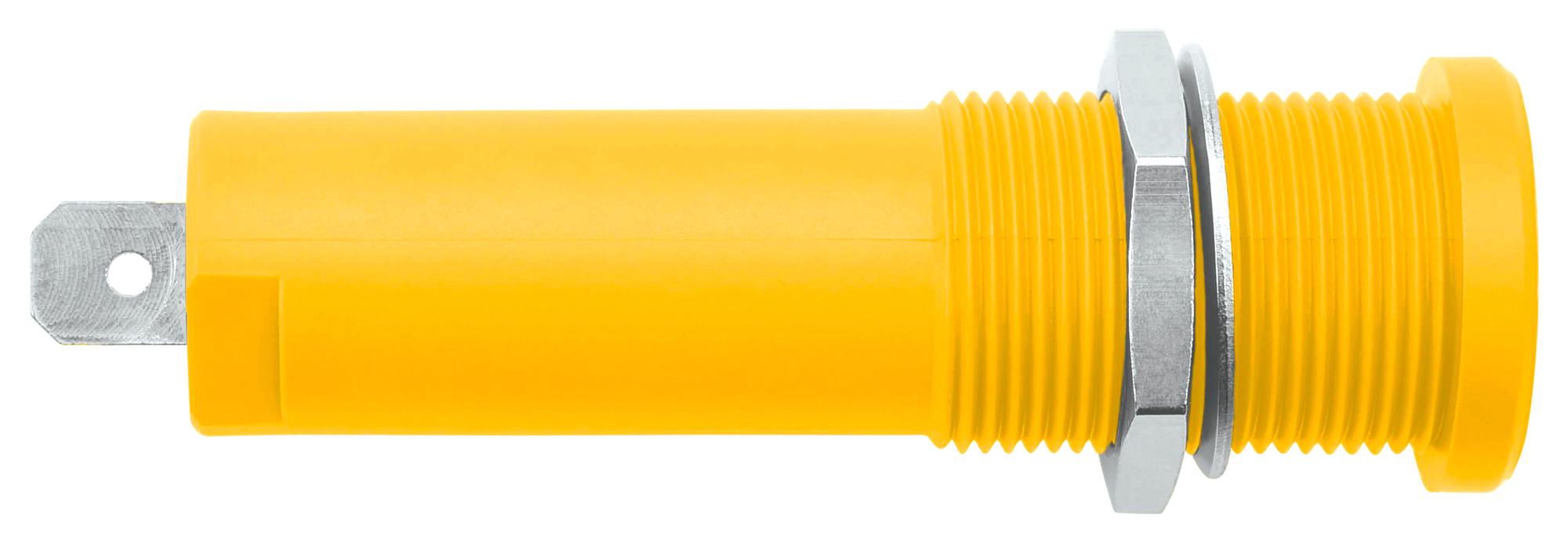 HSEB 3125 L NI / GE CONN, BANANA, JACK, 16A, YEL, QC/SOLDER SCHUTZINGER