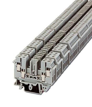 UDK-RELG 3 DIN RAIL TERMINAL BLOCK, 3WAY, 12AWG PHOENIX CONTACT