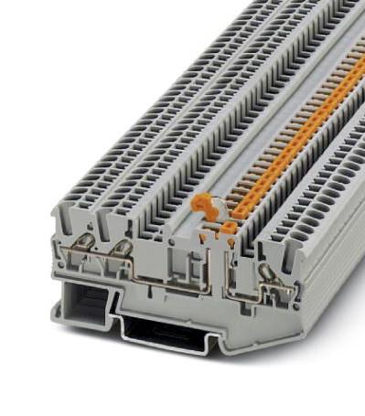 DT 2,5-TWIN-MT DIN RAIL TB, KNIFE DISCONN, 3WAY, 12AWG PHOENIX CONTACT