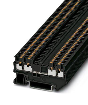 PT 1,5/S-QUATTRO BK DINRAIL TERMINAL BLOCK, 4WAY, 16AWG, BLK PHOENIX CONTACT