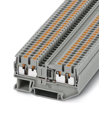 PT 2,5-QUATTRO-DIO/L-R DINRAIL TERMINAL BLOCK, 4WAY, 12AWG, GRY PHOENIX CONTACT