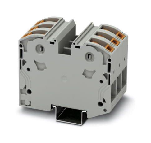 PTPOWER 35-3L DINRAIL TERMINAL BLOCK, 6WAY, 2AWG, GRY PHOENIX CONTACT