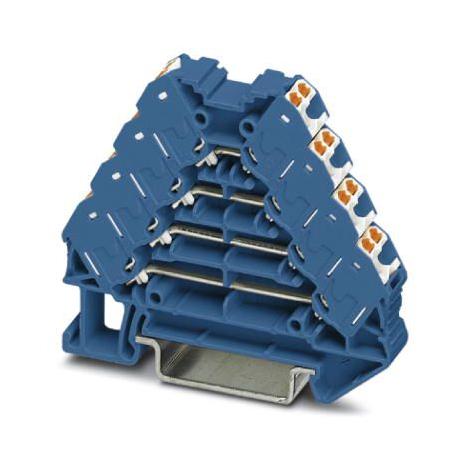 PTRV 4 BU/WH MARSHALLING TERMINAL, 16WAY, 14AWG, BLU PHOENIX CONTACT