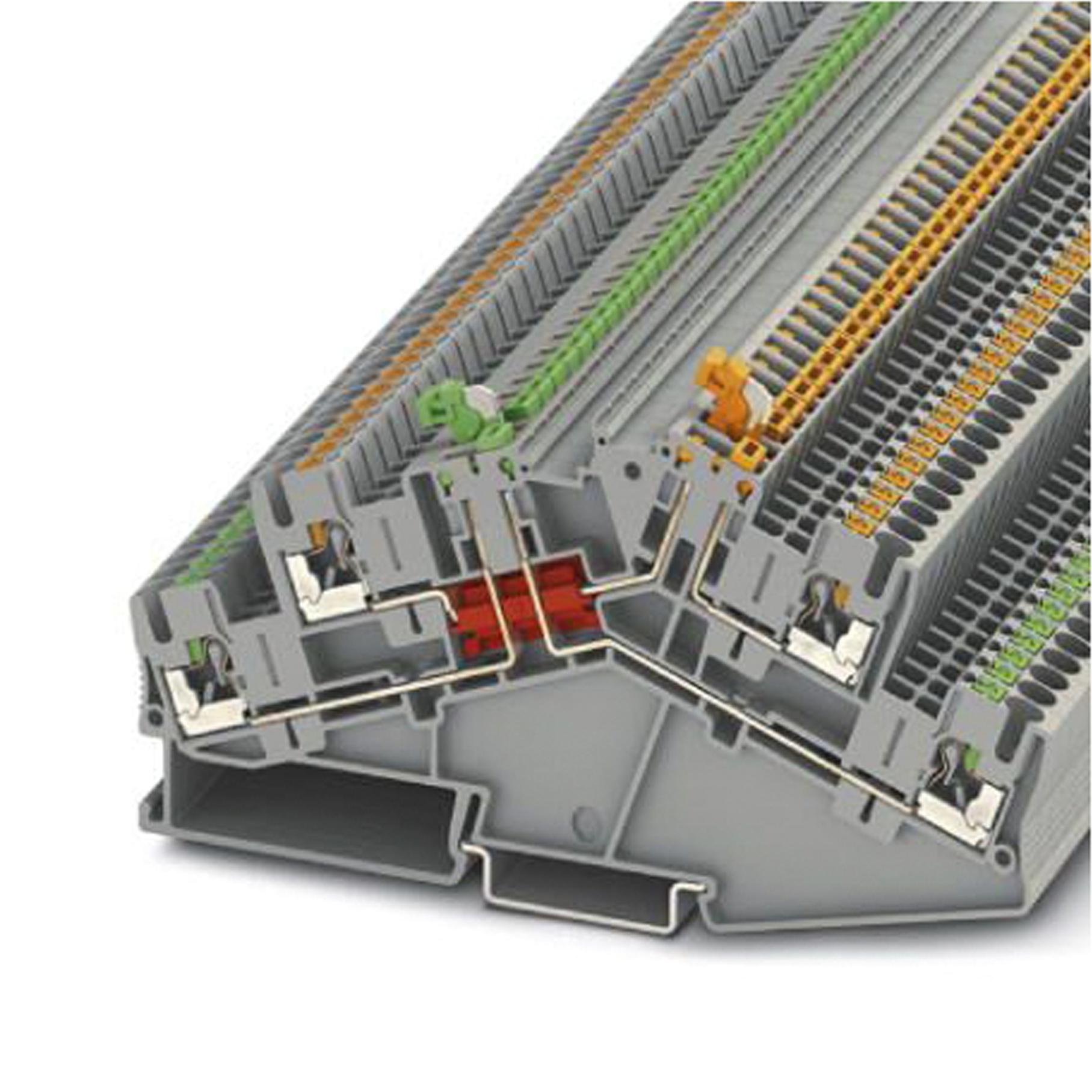 PTTBS 2,5-2MTB DINRAIL TERMINAL BLOCK, 4WAY, 12AWG, GRY PHOENIX CONTACT