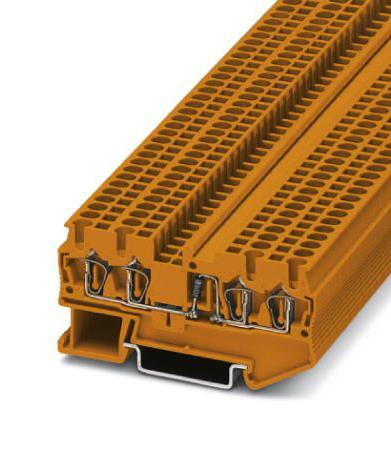 ST 2,5-QUATTRO-DIO/L-R OG DINRAIL TERMINAL BLOCK, 4WAY, 12AWG, ORG PHOENIX CONTACT