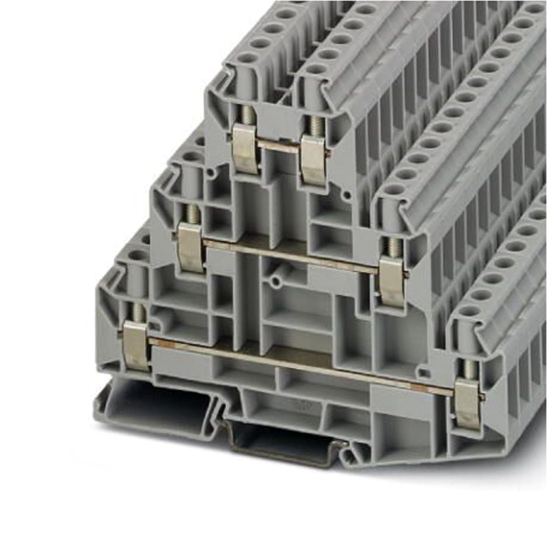 UT 6-3L DIN RAIL TERMINAL BLOCK, 6WAY, 8AWG PHOENIX CONTACT