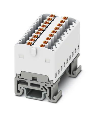 PTFIX 18X1,5-NS15A WH TB, DISTRIBUTION BLOCK, 18P, 14AWG, WHT PHOENIX CONTACT