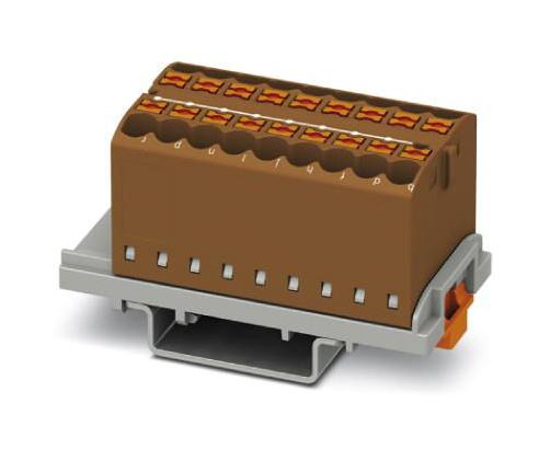 PTFIX 18X2,5-NS35 BN TB, DISTRIBUTION BLOCK, 18P, 12AWG, BRN PHOENIX CONTACT