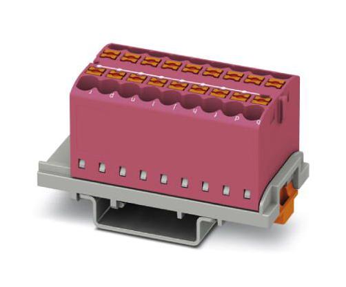 PTFIX 18X2,5-NS35 PK TB, DISTRIBUTION BLOCK, 18P, 12AWG, PINK PHOENIX CONTACT