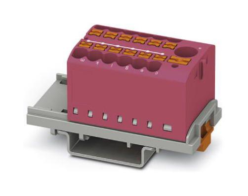PTFIX 6/12X2,5-NS35 PK TB, POWER DISTRIBUTION, 13P, 12AWG, PINK PHOENIX CONTACT