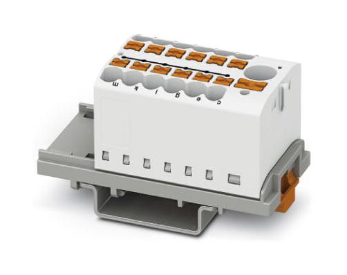 PTFIX 6/12X2,5-NS35 WH TB, POWER DISTRIBUTION, 13P, 12AWG, WHT PHOENIX CONTACT