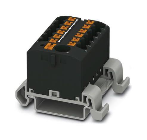 PTFIX 6/12X2,5-NS35A BK TB, POWER DISTRIBUTION, 13P, 12AWG, BLK PHOENIX CONTACT
