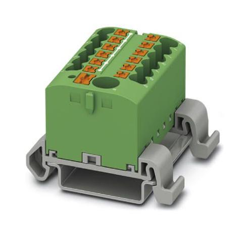 PTFIX 6/12X2,5-NS35A GN TB, POWER DISTRIBUTION, 13P, 12AWG, GRN PHOENIX CONTACT