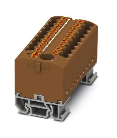 PTFIX 6/18X2,5-NS15A BN TB, POWER DISTRIBUTION, 19P, 12AWG, BRN PHOENIX CONTACT