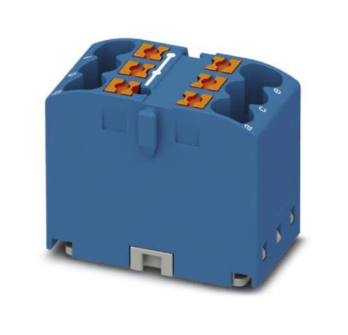 PTFIX 6X2,5-G BU TB, POWER DISTRIBUTION, 6P, 12AWG, BLU PHOENIX CONTACT
