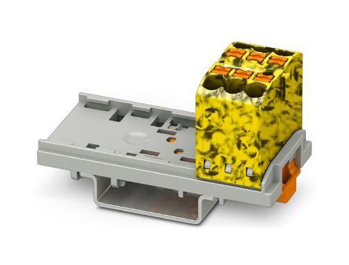 PTFIX 6X2,5-NS35-FE TB, POWER DISTRIBUTION, 6P, 12AWG, B/Y PHOENIX CONTACT