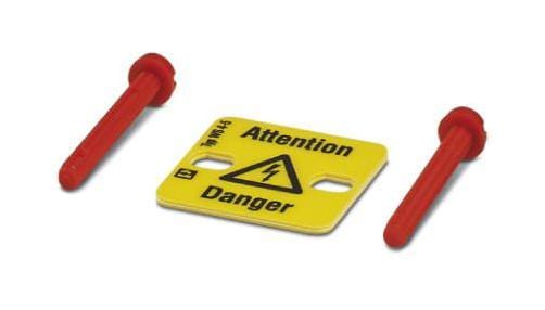 WS 4- 5 WARNING PLATE, ATT DANGER, 5MM, YEL, TB PHOENIX CONTACT