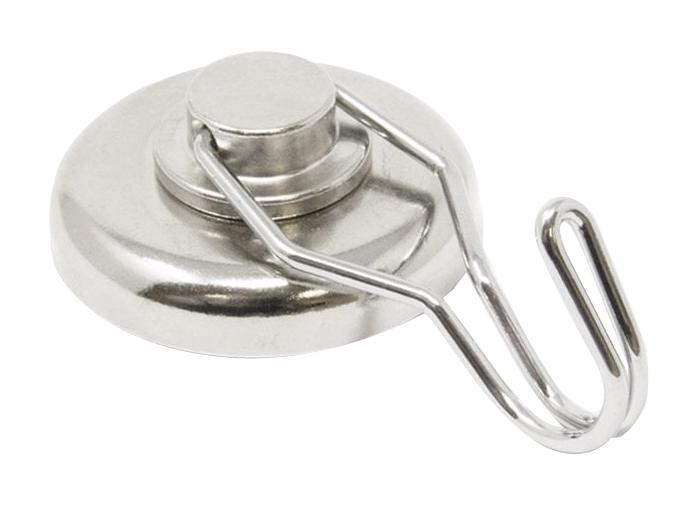 E1070/NEO/F POT MAGNET W/HOOK, 25 X 15MM, NEODYMIUM ECLIPSE MAGNETICS